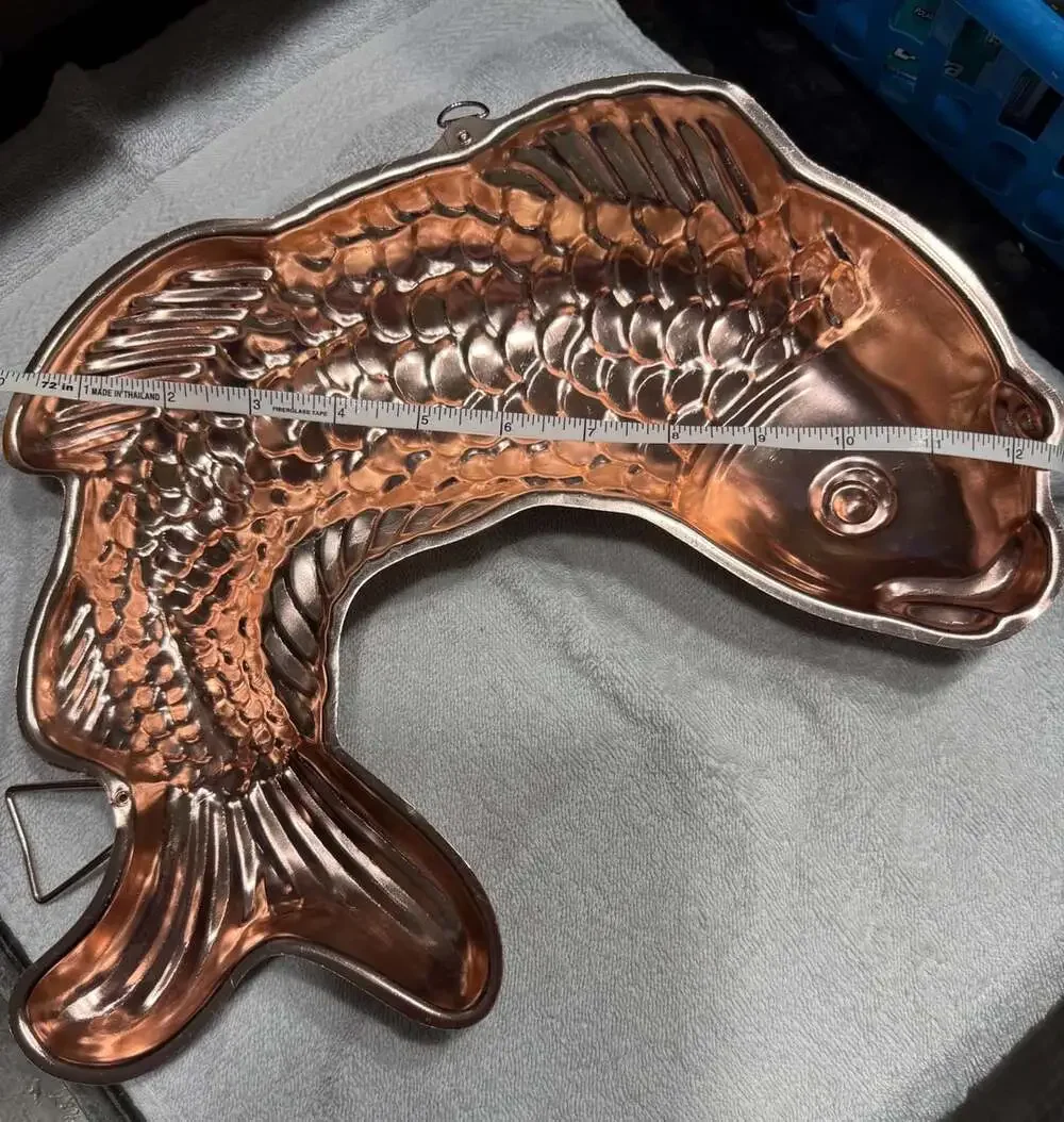 Vintage Copper Plated Fish Mold Wall Hanging